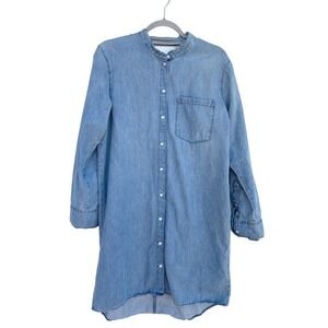 Cheap Monday Anti Denim Dress Blue Light Wash Cutout Back Raw Edge US 36 (M)